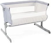 Chicco Next2Me Original, Grey | Side-Sleeping Crib, Adjustable Height, inc. Mattress and Travel Bag