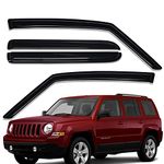 Lightronic WV94359 Outside-Mount Side Window Visors Deflectors Rain Guards, Dark Smoke, 4-Pieces Set, Fits 2007-2017 Jeep Patriot