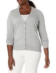 Amazon Essentials Women's Classic Fit Lightweight Long-Sleeve V-Neck Cardigan Sweater, Light Grey Heather, Small