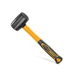 Ingco Rubber Hammer 220g, Unique Design Fiberglass Handle, Professional Rubber Hammer for Flooring, Woodworking