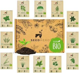 Set de graines d'herbes aromatiques BIO, graines résistantes aux graines, herbes de cuisine et de jardin, set de 12 variétés de basilic, aneth, cresson, persil, ciboulette et bien d'autre