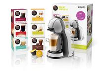 KRUPS Nescafé Dolce Gusto Mini Me, Single Serve Capsule Coffee Machine Starter Kit, Including 6 boxes of Coffee Pods, KP123B41, Arctic Grey and Black