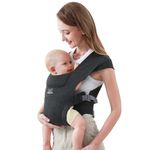 MOMTORY Baby Carrier, Newborn Carrier, Cozy Baby Wrap Carrier, with Hook&Loop for Easily Adjustable, Soft Fabric, Deep Grey