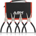 ABN External Internal Heavy Duty Snap Ring Pliers Set - 4pc 7in Straight and Bent Jaw Retaining Ring Pliers Circlip C Clip Removal Tools with .067in Tips