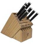 Shun Classic 9 Piece Chef’s Block Set, Includes 7 Shun Classic Knives, Honing Steel and 22-Slot Knife Block, Handcrafted Japanese Knife Set, Damascus Stainless Steel Cladding, Pakkawood Handle