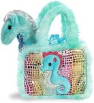 Aurora World Pet Carrier Plush Toy Animal, Fancy Pals Seahorse