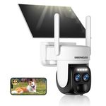 [8X Hybrid Zoom] 4K Wireless Solar Wireless WiFi Surveillance Camera, 360°PTZ IP Camera Battery, with Solar Panel, AI Human Detection, Colour Night Vision, Siren, Two-Way Audio