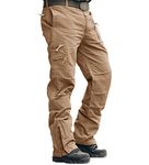 MAGCOMSEN Combat Trousers for Men Work Cargo Trouser Summer Outdoor Hunting Pants Mens Multi Pockets Hiking Trousers Cotton Military Trousers Zip Off Brown