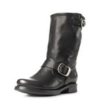 Frye Women's Veronica Short Leather Boots Black/Washed Soft Full Grain, Size 9