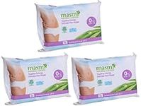 Masmi Intimate Feminine Hygiene Wet Wipes Organic Cotton With Bisabolol Marigold Chamomile And Lemon Balm, (Triple Pack)