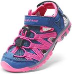 DREAM PAIRS Boys Girls Closed-Toe Outdoor Summer Sport Sandals for Little/Big Kid,Size 6 Big Kid,Dark Blue/Hot Pink,181108K