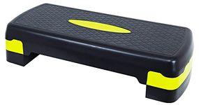 BalanceFrom Adjustable Workout Aerobic Stepper Step Platform Trainer, Medium, Black/Lemon