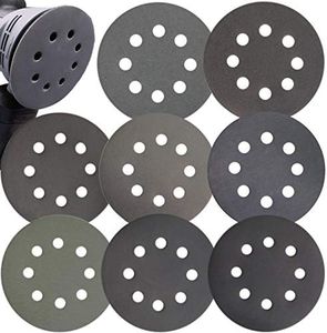 Aewio 56 Pcs 5 inch 8 Holes #320-#2000 Sanding Discs 320 400 600 800 1000 1200 1500 2000 Wet Dry Sandpaper for Random Orbital Sanders (5 inch 8 Hole #320-#2000)