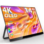 InnoView 4K OLED Portable Monitor, 14 Inch UHD Portable OLED Monitor for Laptop 100% DCI-P3, 1MS with Speaker and Stand, USB-C HDMI High-end Portable Screen for Laptop PC MAC Phone PS4 Xbox Switch
