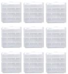 Battery Case AA/AAA Battery Holder Container Compact Portable Organizer Storage Case Insulative Plastic Clear Protective Battery Case for Travelling/Home/Office/School/Garage(9 PCS)