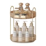 360° Rotating Makeup Organizer, Large Capacity SkinCare Organizer, 2 Tier Cosmetic Skin Care Perfume Dresser Organizer, Fits Cosmetics, Perfume, Skin Care, Lipstick