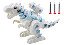 SHAKTISM Interactive Walking Dinosaur Toy with Dart Launcher | Mechanical Tyrannosaurus with Roaring Sound, LED Fire Breathing Light, Flashing Effects | Battery Operated Moving Dino Gift