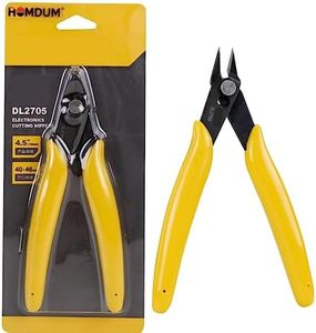 Homdum Electronic Cutting Nippers Flush Cutters Jewellery Cutting Tool Electric Wire Strippers Pliers Size 130 mm, yellow