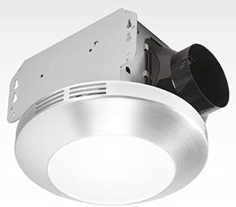 Homewerks 7117-01-BN Bathroom Integrated LED Light Ceiling Mount Exhaust Ventilation 1.1 Sones 80 CFM, Bath Fan Brushed Nickel