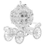 NUOBESTY Crystal Pumpkin Carriage Trinket Box Rhinestone Princess Carriage Jewelry Box Hand Painted Jewelry Display Organizer Collectible Figurine Ornament for Women