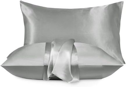 Moonlight Bedding Satin Silver Pillow Cases 2 Pack - Pillowcase for Hair and Skin Luxury Satin Silk Pillowcases with Envelope Closure Satin Pillow Case Standard Satin Silk Pillowcase (50x75CM)