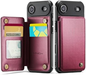 Vinich for iPhone Air Wallet Case with Card Holder, RFID Blocking Credit Slots Kickstand Shockproof Phone Cover Fit for iPhone Air 6.5" Wine Red