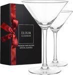 ELIXIR GLASSWARE Martini Glasses Set of 2-9 oz - Hand Blown Crystal Martini Glasses with Stem - Elegant Cocktail Glasses for Bar, Martini, Cosmopolitan, Manhattan Cocktail Glass Set