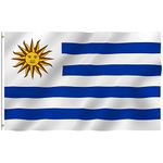 SHATCHI Uruguay Large 5x3Ft National Flag Premium Quality with Metal Eyelets Uruguayan Supporter Fans Event Football Decoration Party Accessory Rugby Sports, Polyester