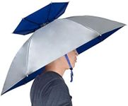 NEW-Vi Fishing Umbrella Hat Double Layer Folding Compact UV Wind Protection Adjustable Golf Umbrella Caps Gardening Outdoor