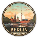 Germany Berlin City Sticker - Waterproof Vinyl Decal for Car Bumper, Laptop, Water Bottle, Luggage, Wall, and Window, Size - 5'' X 5''