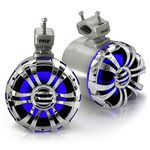 Pyle Marine Speakers - 5.25 Inch Waterproof IP44 Rated Wakeboard Tower and Weather Resistant Outdoor Audio Stereo Sound System with Built-in LED Lights - 1 Pair in Silver