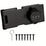 Household Cabinet Password Locks, Cabinet Door Combination Hasp Lock, Zinc Alloy Cabinet Door Latch for Kitchen Drawers, Cabinets, Cupboard,Office File Cabinet(Black)