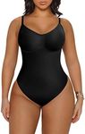 YIANNA Sculpting Bodysuit for Women Tummy Control Seamless Skims Shapewear Thong Body Shaper Tank Top,YA5215-Black-S/M