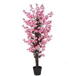 Leaf Design UK Realistic Artificial Flower Plant Tree, Twist Pink, 120cm