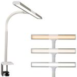 OttLite LED Desk Lamp with Sturdy Clamp - Extra Wide Lighting, Dimmable with 5 Brightness Settings & Energy Efficient Natural Daylight LEDs for Home Office, Computer Desk, Dorms & Workbench