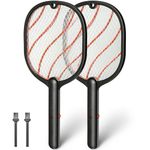 2 Pack Zapper Electric Zapper - Indoor Outdoor Zapping Racket for Control - Safe to Touch with 3-Layer Safety Mesh