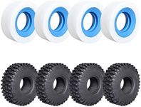 AllinRC 1.9 Dual Stage Foams Closed Cell Inner/Soft Outer Foam Inserts and 1.9 Crawler Tires for RC Crawler Car Traxxas TRX4 Axial SCX10 II Redcat Gen8 (8-Pack)