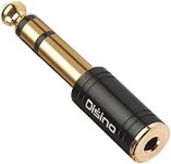 Disino 1/4" to 3.5mm Stereo Headphones Adapter, New Upgrade Gold-Plated Pure Copper Mini Jack 1/8'' Female to 1/4'' Male Jack Plug Stereo Adapter for Headphone, Amp Adapte, Black - 1 Pack