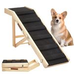 Dog Ramp for Small Dogs and Cats,Folding Pet Ramp for Bed, Couch,5 Layer Adjustable Ramp Up to 200 Lbs, 40" Long and Adjustable from 17.5”to 21.5”- Non Slip Carpet Surface