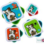 TUM TUM Nesting Snack Pots for Kids, Snack Boxes for Kids, Kids Snack Box Set, BPA Free Scruff The Dog