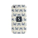 Tirita Personalised Initials Custom Hard Phone Case Compatible with iPhone 6 Plus & 6s Plus Hard Cover Summer Tropical Seaside Paradise Blue Crabs Pattern