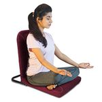 Kawachi Right Angle Back Support Portable Relaxing Folding Yoga Meditation Floor Chair Velvet Maroon i113-V-Maroon