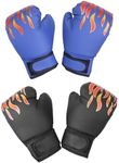 kowaku 2 Pair of Kids Boxing Gloves, Sparring Gloves, Training, Boxing Gloves Punching Gloves for Teens, Black and Blue