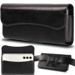 INGIDO Holster for iPhone 15 Pro Max 15 Plus, 14 Pro Max 13 Pro Max, Galaxy S24 Plus Fold 5/4/3 - Premium Cell Phone Case with Belt Clip [Magnetic Closure] Phone Belt Holder for Men, Black