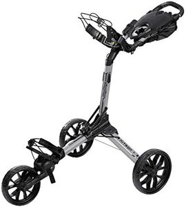 Bag Boy Nitron 3 Wheel Golf Push Cart, Easy 1 Step Open and Fold, Scorecard Console, Beverage Holder, Mobile Device Holder, Handle Mounted Parking Brake,