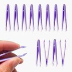 12 pcs Plastic Tweezers for kids DIY Jewelry Making Crafts beadsTweezers for crafting 3.14 inch- Ideal for Picking and Placing Beads Craft supplies (Purple)