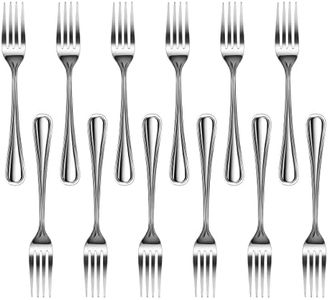 New Star Foodservice 58109 Slimline Pattern, 18/0 Stainless Steel, Serving Fork, 8.25-Inch, Set of 12