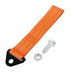 X AUTOHAUX Orange Universal Vehicle Tow Towing Hook Bumper Trailer Belt Strap