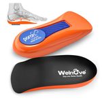 Plantar Fasciitis Heel Support Inserts - Welnove Premium Arch Support Heel Cushion Cups for Heel Pain Heels Spur Achilles Tendonitis - Orthotic Shoe Insert for Women's 6-9, Men's 5-8 (1 Pair)