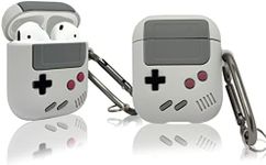 Cute Cases Covers for Airpods 1, 2, Funny 3D Cartoon Case Cover Soft Silicone, Full Protection Shockproof Charging case Cover with Keychain (AirPods 1st/2nd Generation, Gameboy Grey)